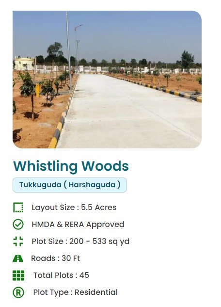 open plots for sale in tukkuguda near ORR