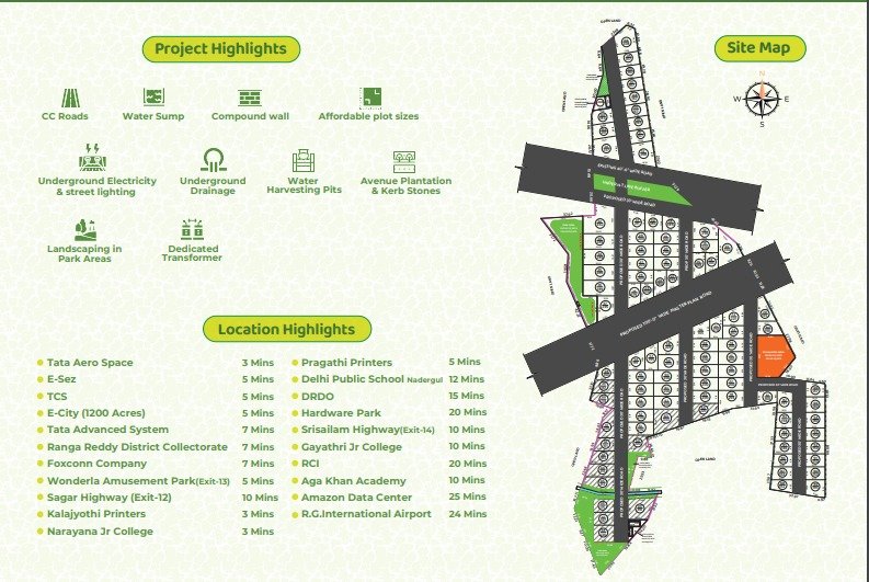 Premium gated open plots at adibatla near exit 12 & 13