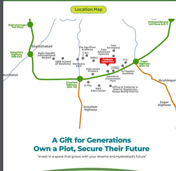 Premium gated open plots at adibatla near exit 12 & 13