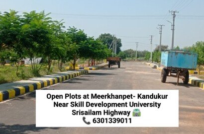 HMDA approved open plots for sale in Meerkhanpet- kandukur srisailam highway near skill develoment university