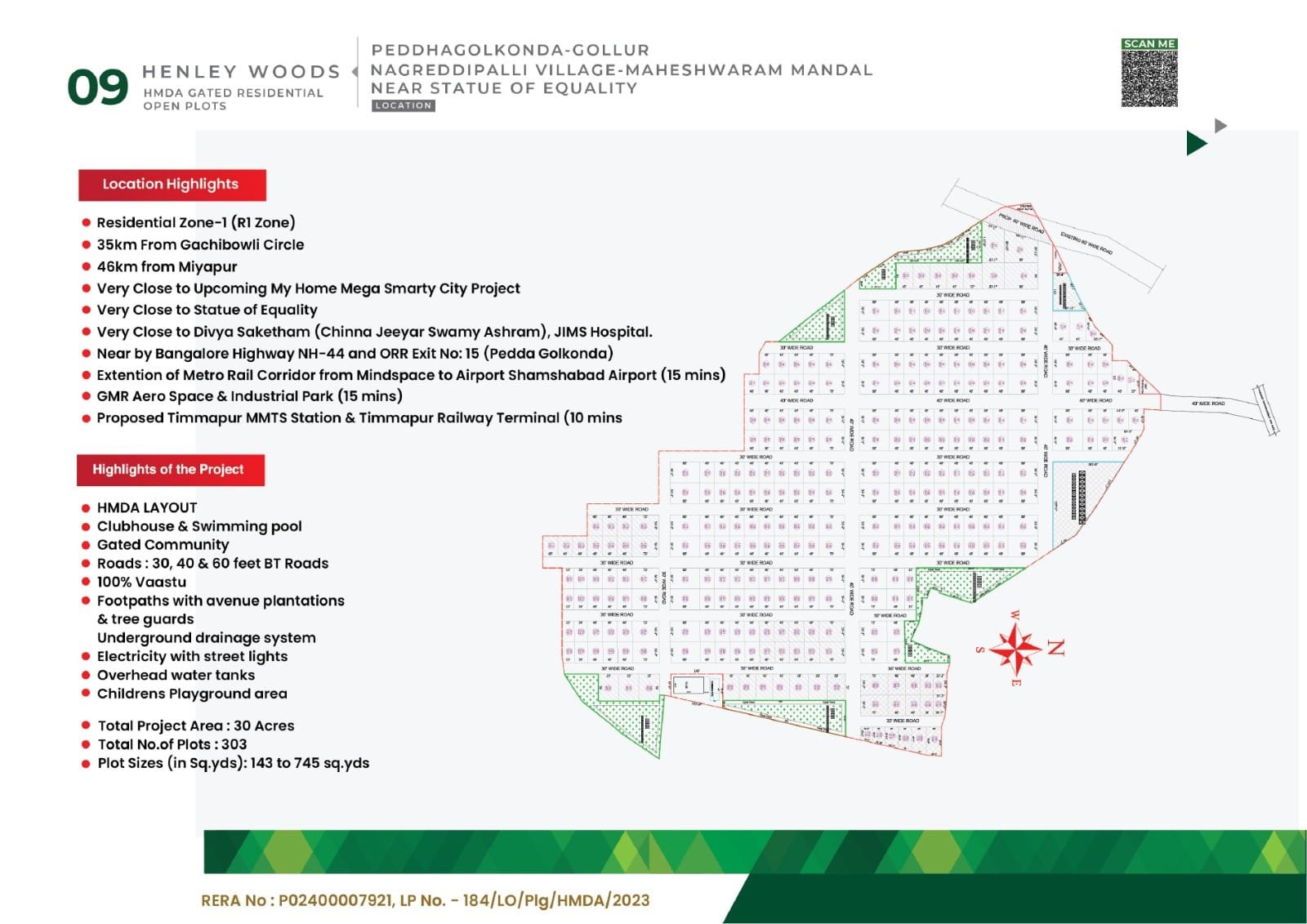 Gated community open plots for sale In muchintal- gollur near statue of equality banglore highway hyd