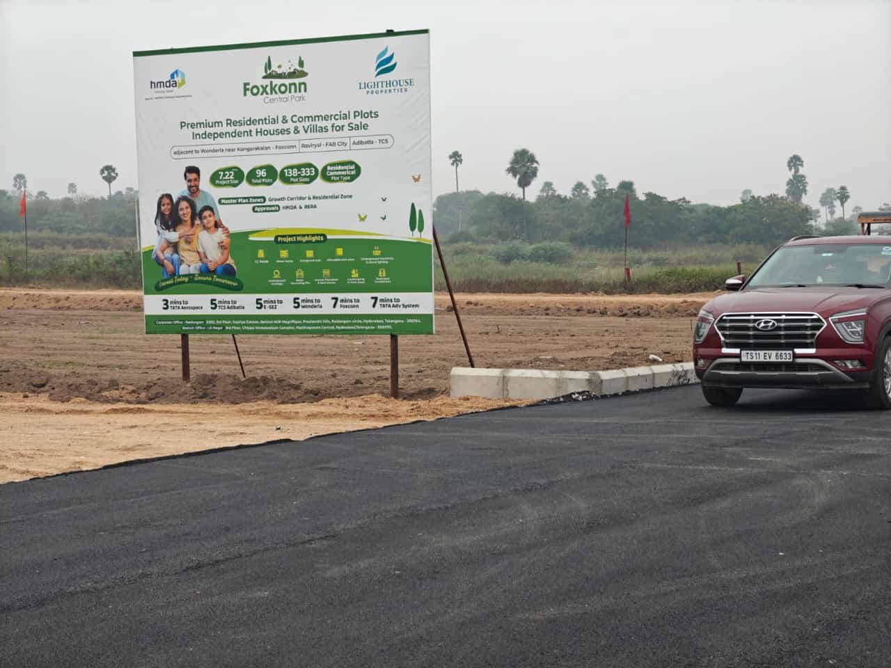 Foxkonn Central Park HMDA Approved open plots for sale at kongarakalan - near ORR