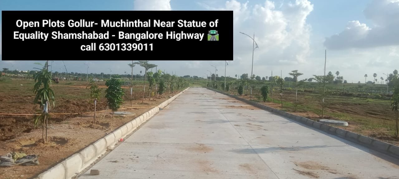 Gated community open plots for sale In muchintal- gollur near statue of equality banglore highway hyd