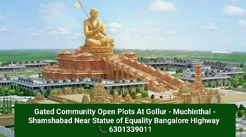 Gated community open plots for sale In muchintal- gollur near statue of equality banglore highway hyd